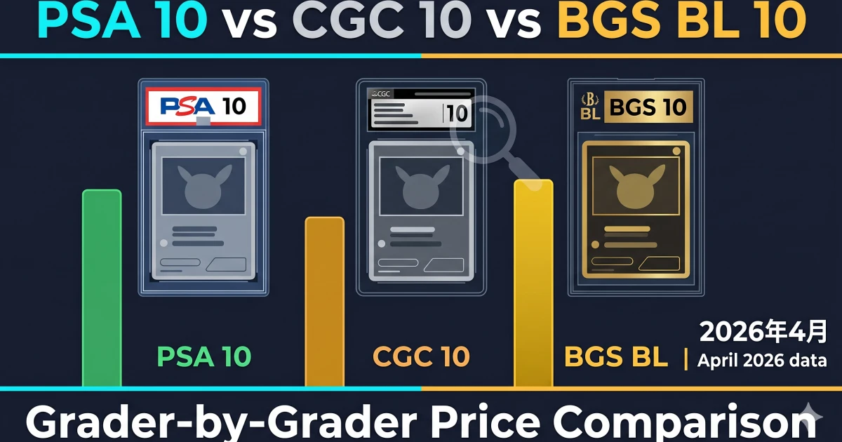 PSA10 vs CGC10 vs BGS10:同一ポケカ等級別価格差【2026年4月】