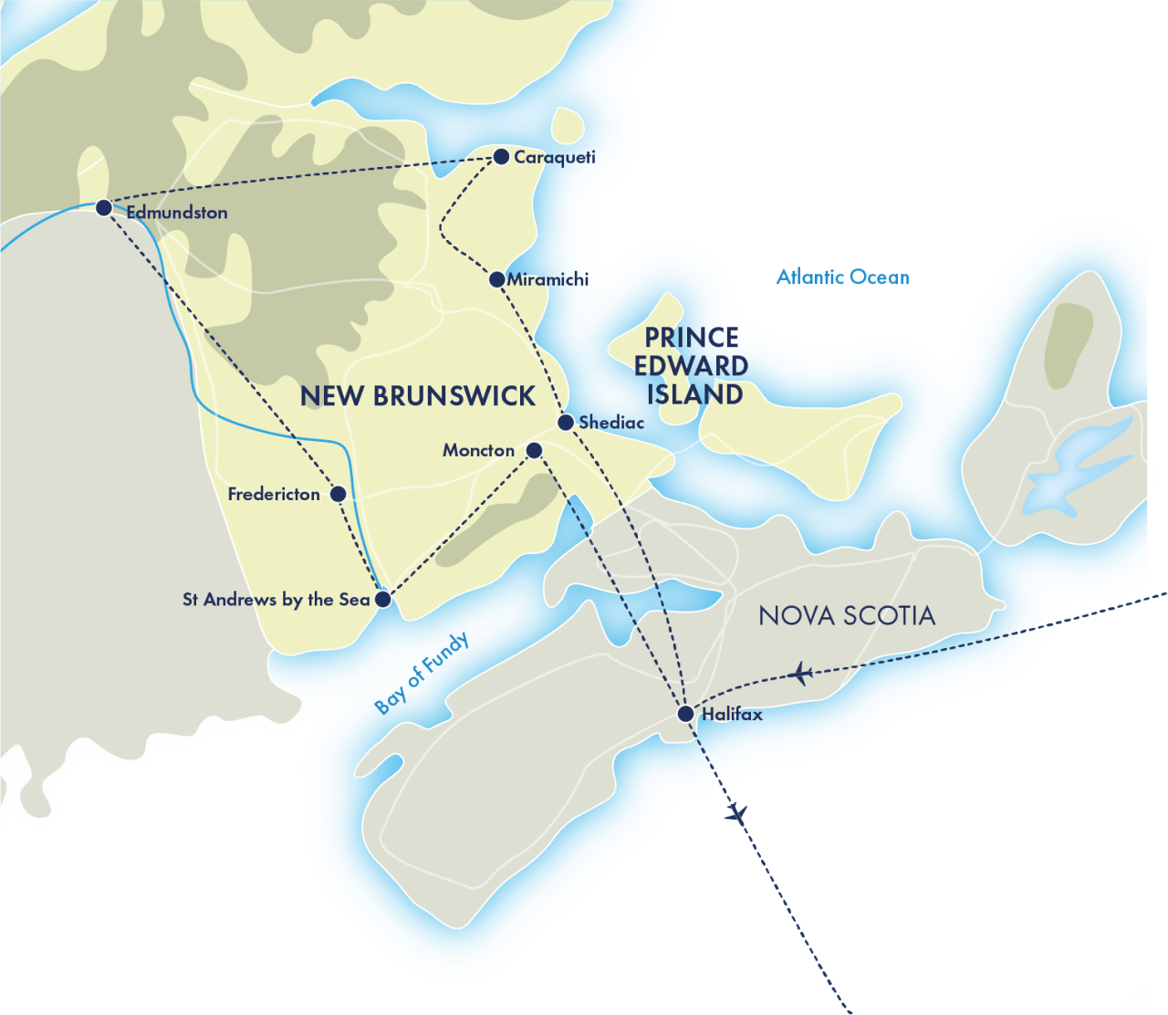 Explore New Brunswick map