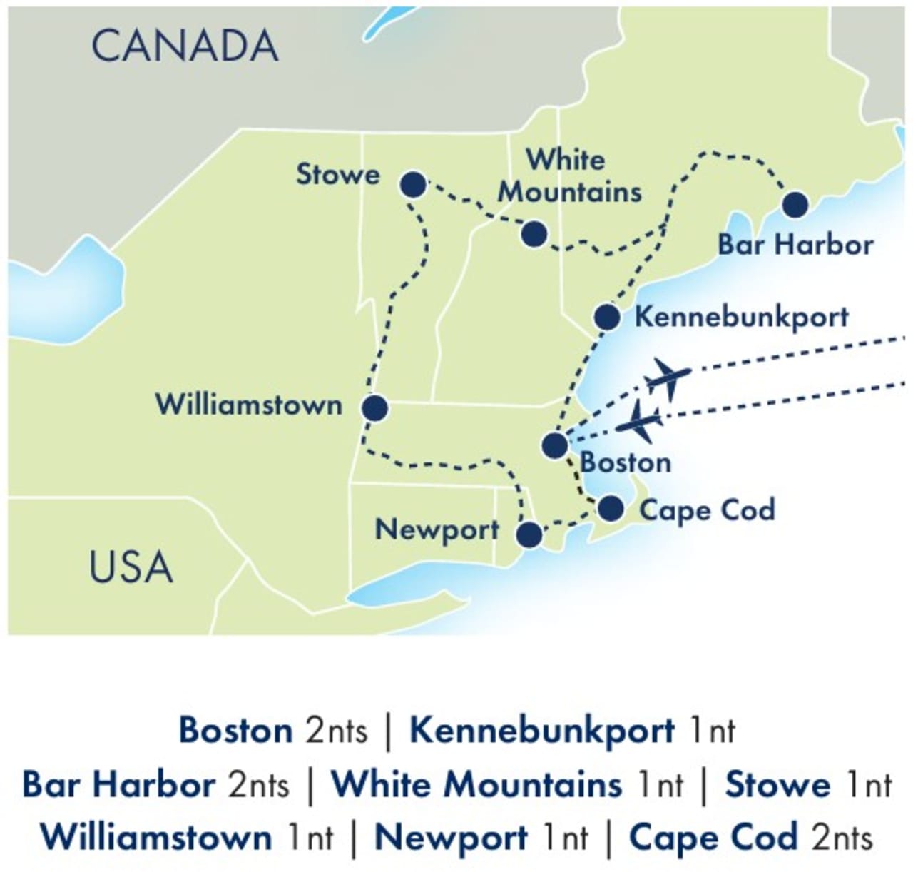 Best of New England map