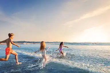 Family in the Guernsey sea