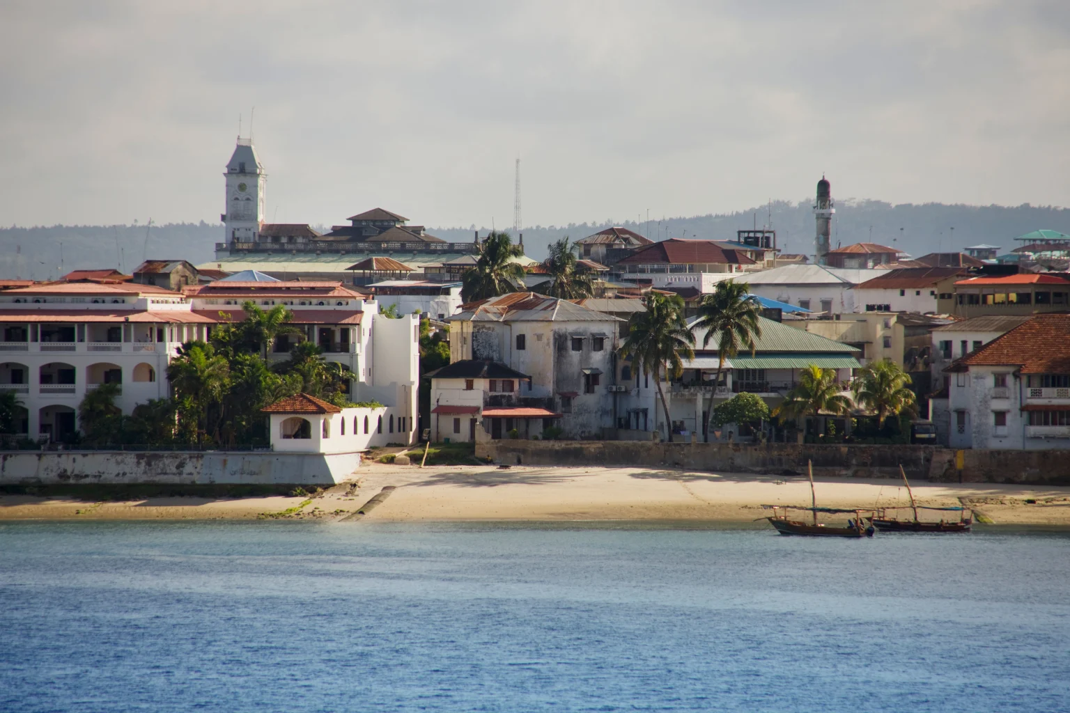 Stone town shore.
