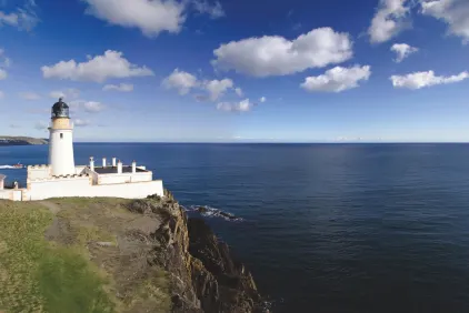 Lighthouse in Douglas overlooking the sea