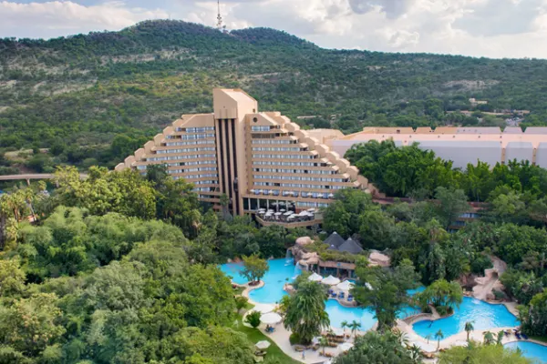 Sun CityCascadesAerial of hotel and pool