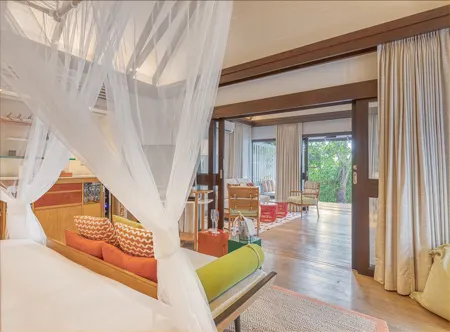 OZEN LIFE MAADHOO Earth Pavilion Master Bedroom and Living Room