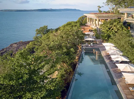 Six Senses Krabey Islandaerial of main pool