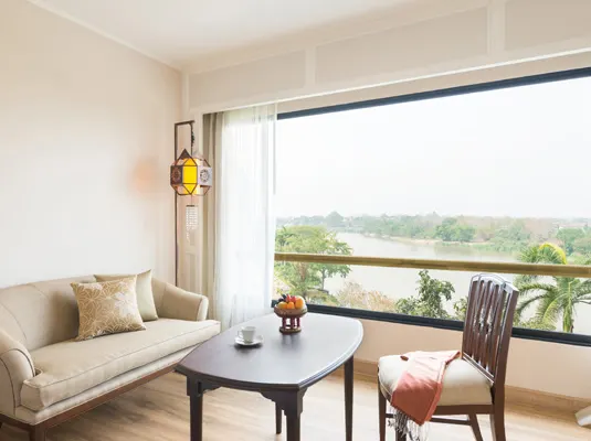 by Kata Thani  Deluxe river view room balcony