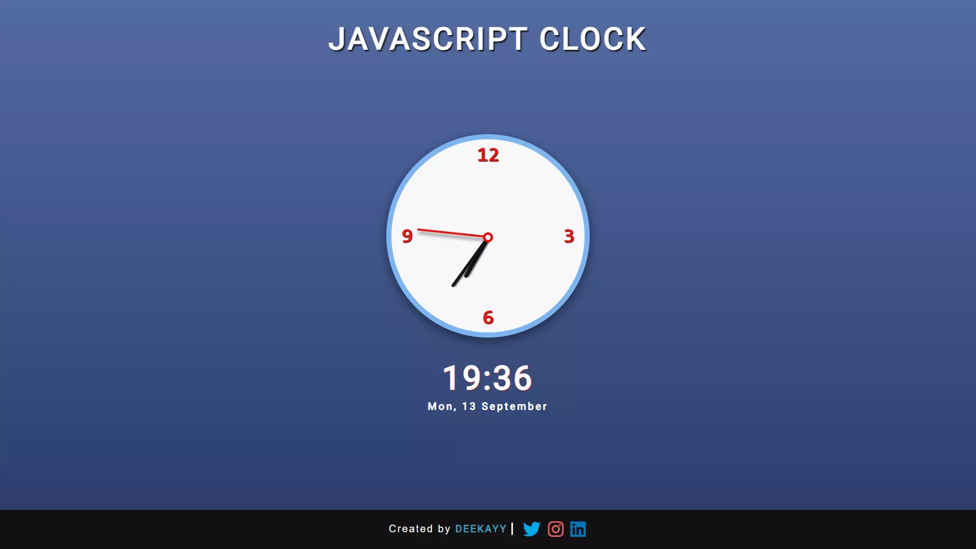 javascript clock