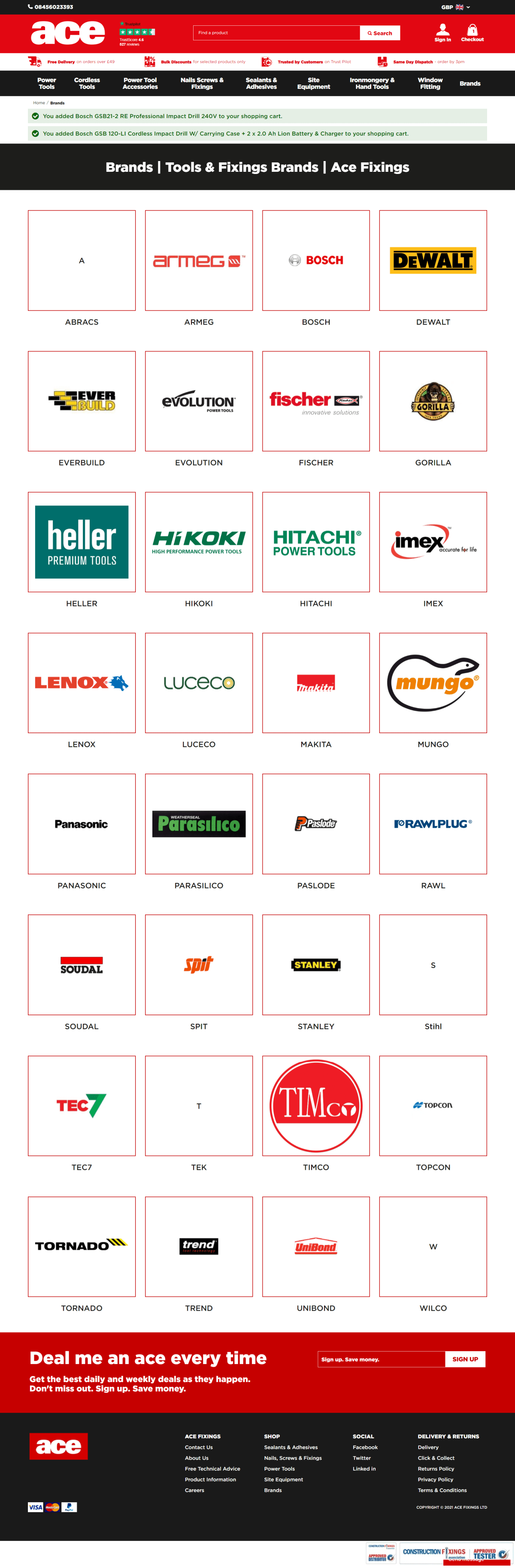 Brands Page