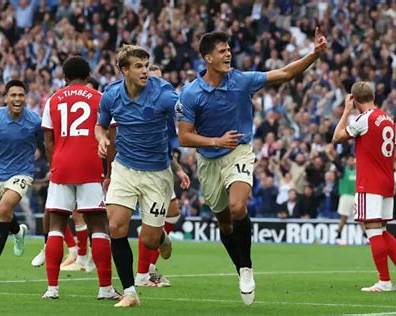 Brighton vs Arsenal at the Amex Stadium during their 3-0 Premier League match in September 2026