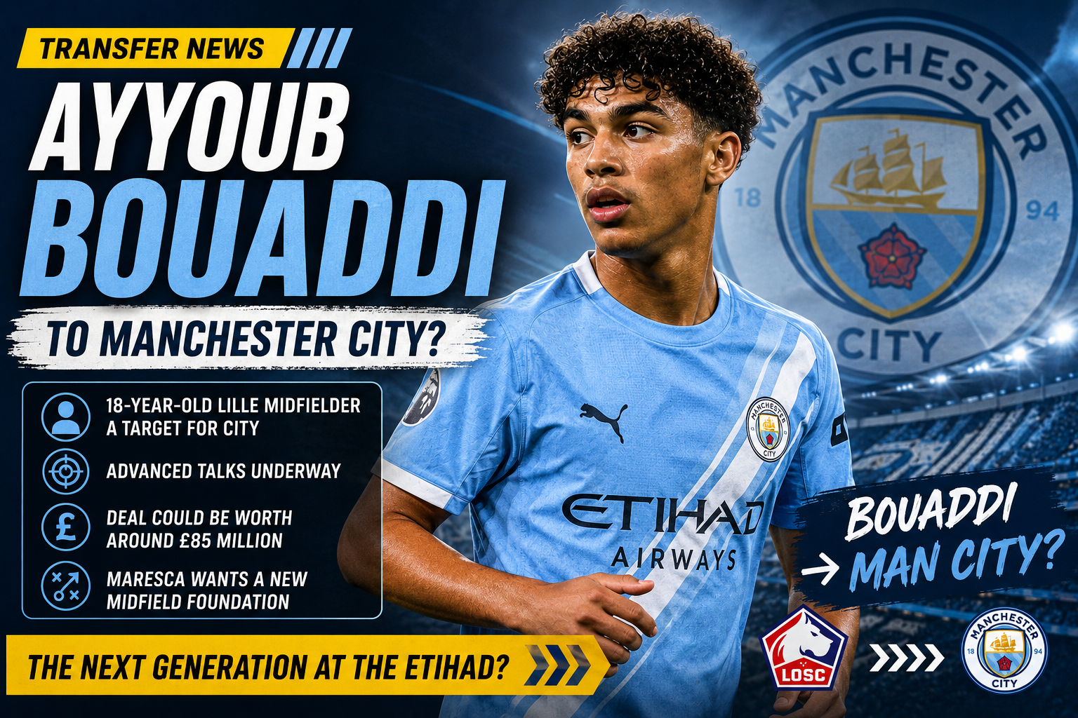 Ayyoub Bouaddi to Manchester City: Why Maresca Wants Lille’s Midfield Star