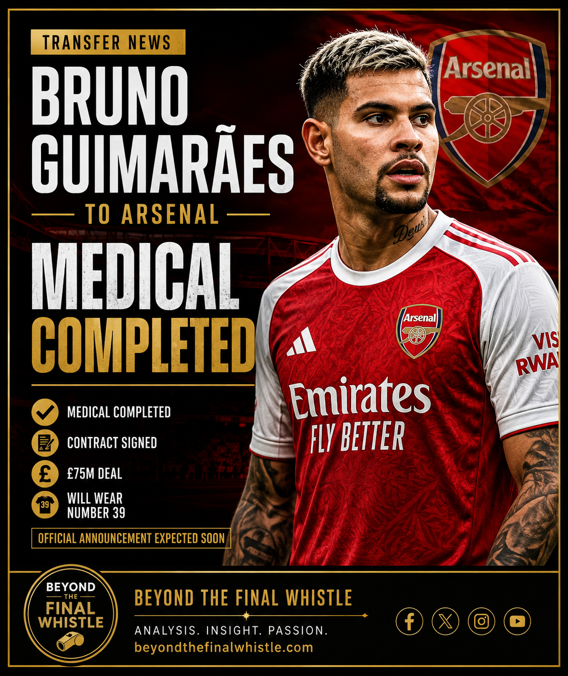Arsenal Transfer News: Bruno Guimaraes Completes Medical Ahead of £75m Arsenal Move