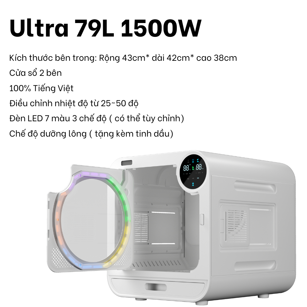 Lồng sấy lông chó mèo khử khuẩn Ozone YIMAIDA