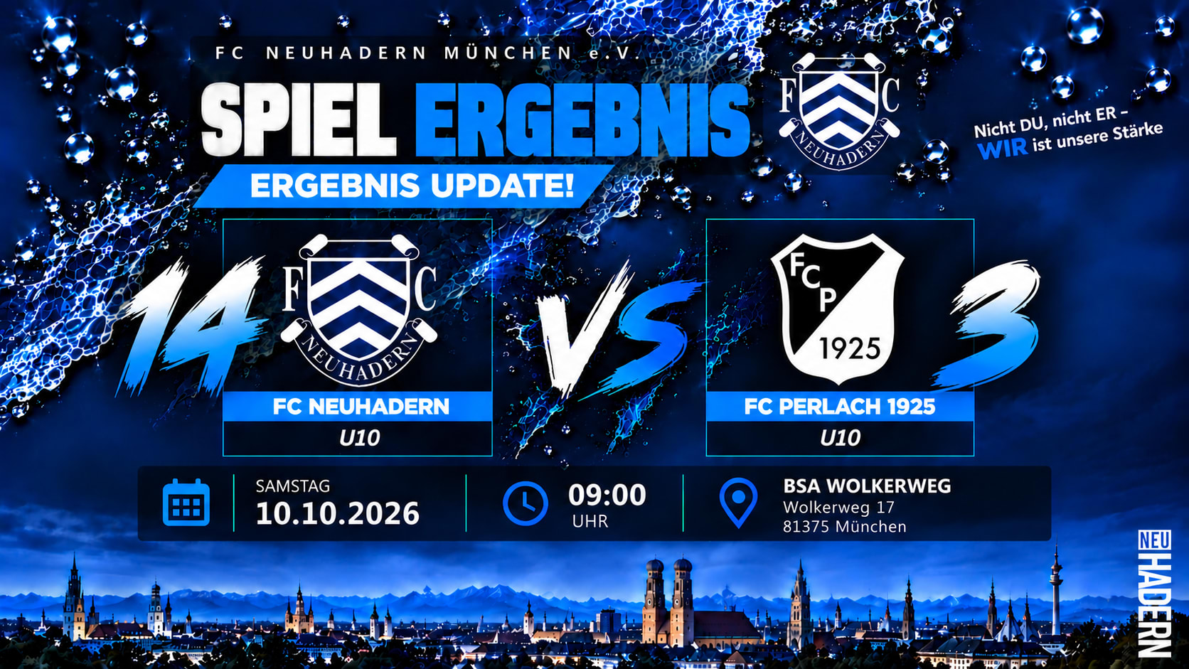 Regenschlacht mit Traum-Schlussviertel: FC Neuhadern U10 fegt FC Perlach mit 14:3 vom Platz!