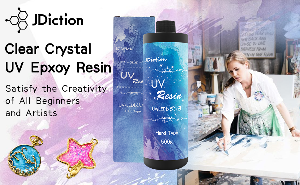 JDiction UV Resin Kit for Craft 100g, Fast Curing Anti-Yellowing