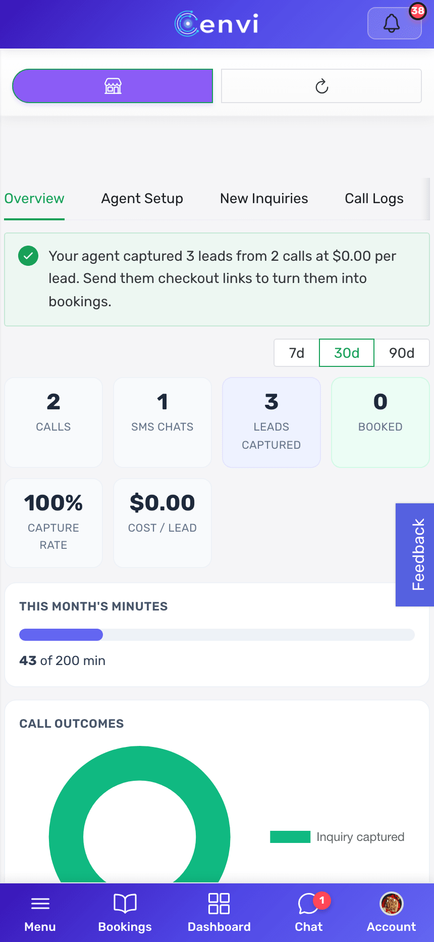 AI front desk answering a call or text and booking a date.