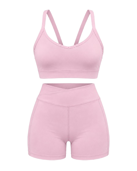 Conjunto rosa de top y short de la nueva colección de Misso