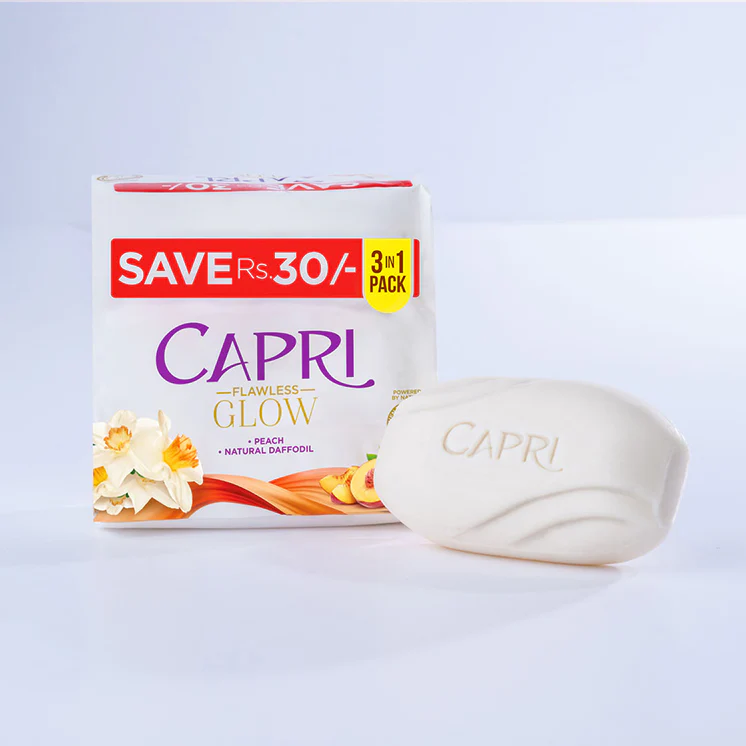 Capri Flawless Glow Peach Soap Pack of 3 3 x 120g