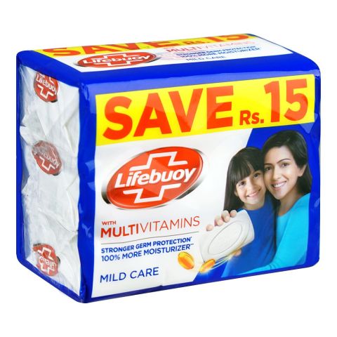 Lifebuoy Mild Care Blue Soap Trio Pack 3 x 128g