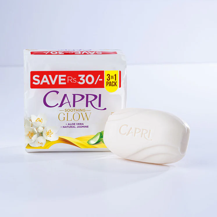 Capri Soothing Glow White Soap Pack of 3 3 x 120g