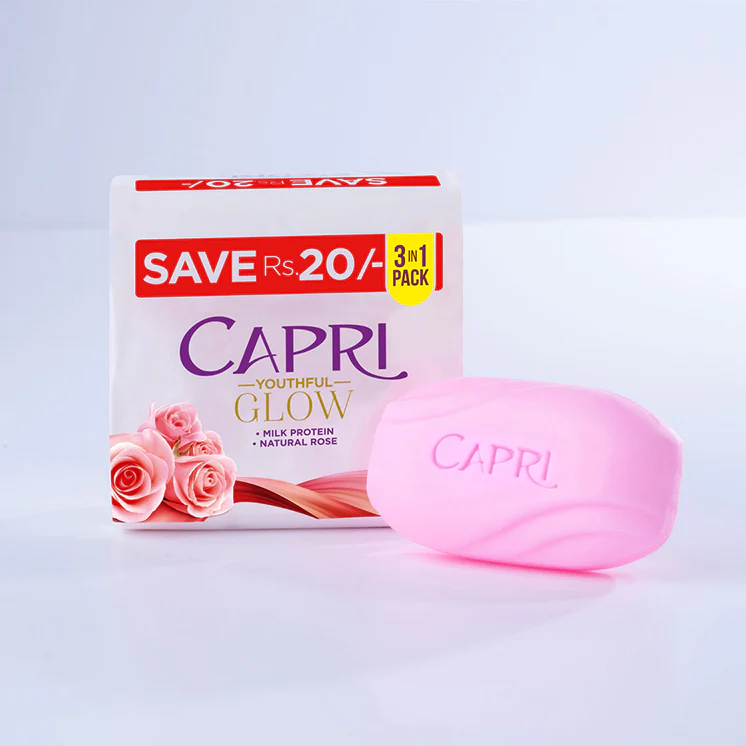 Capri Youthful Glow Pink Soap Pack of 3 3 x 120g