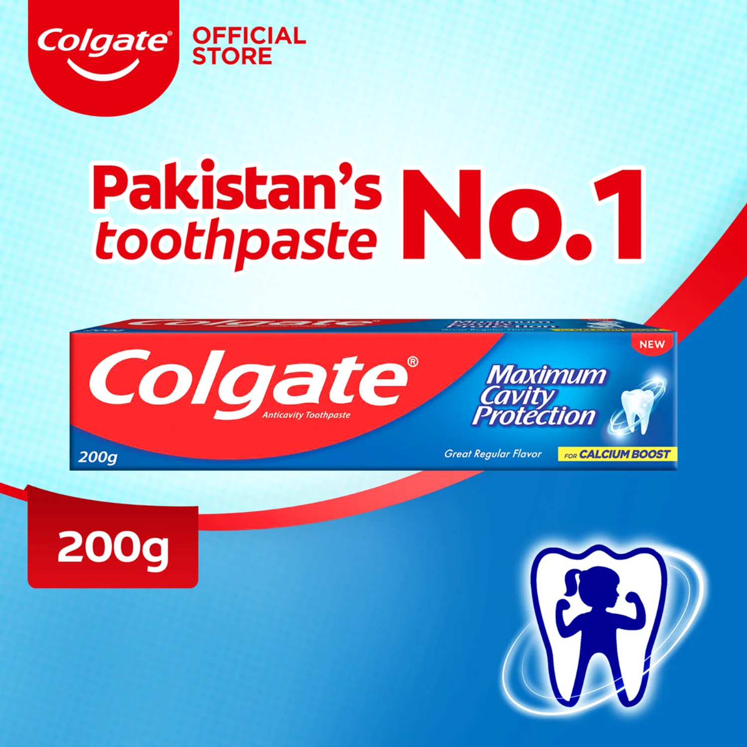 Colgate Toothpaste Regular(کولگیٹ ریگولر ٹوتھ پیسٹ) 200g