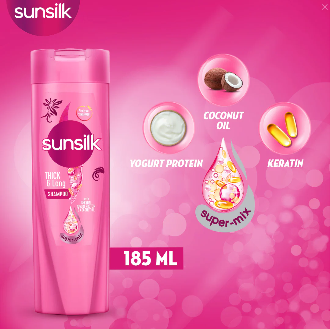 Sunsilk Thick & Long Shampoo 185ml