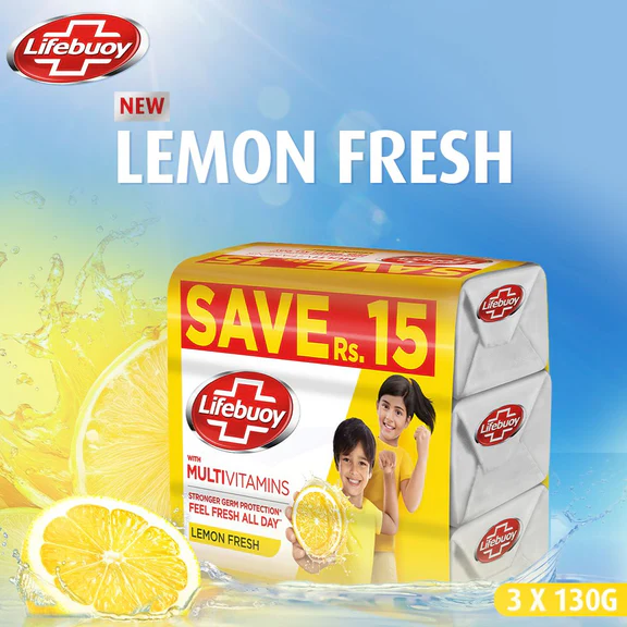 Lifebuoy Lemon Fresh Soap Trio Pack 3 x 130g