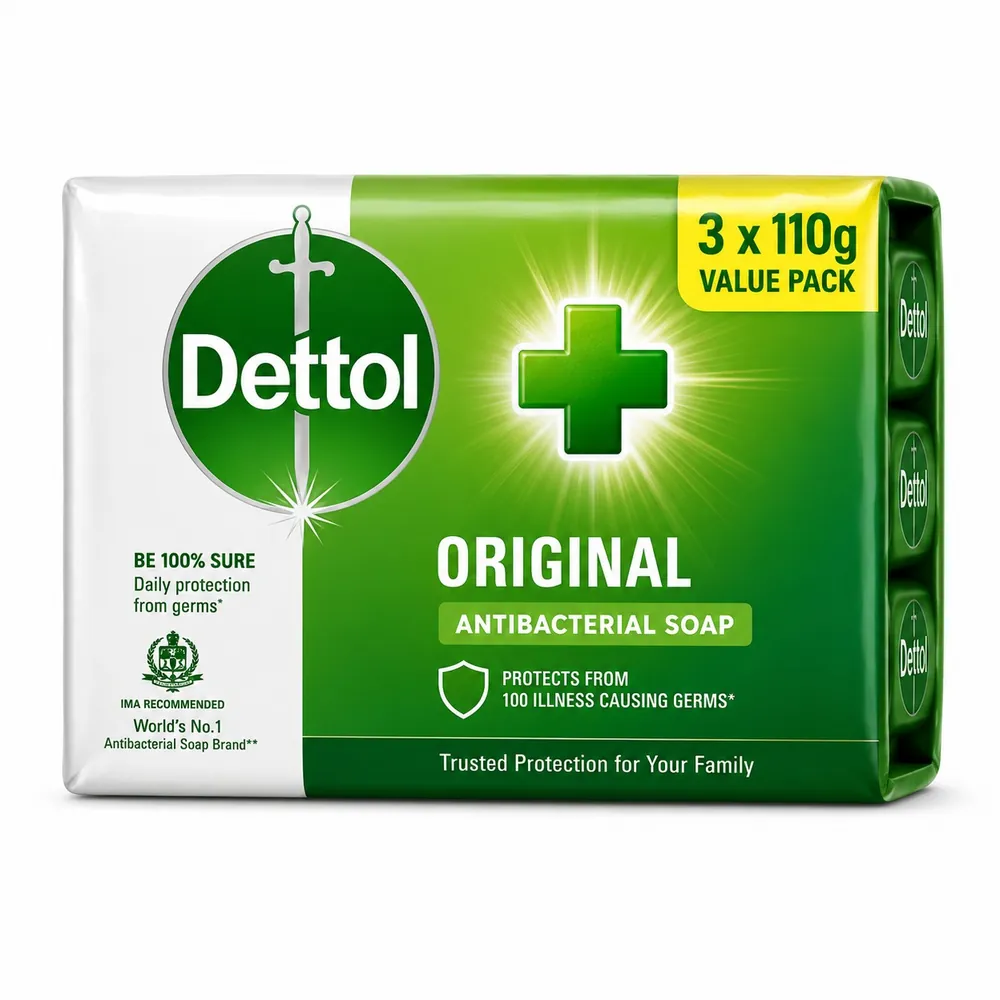 Dettol Original Antibacterial Soap Pack of 3 3 x 110g