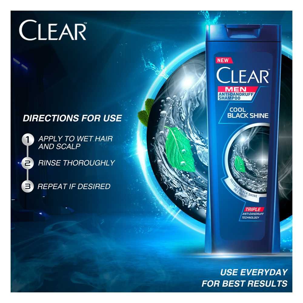 Clear Men Cool Black Shine Anti-Dandruff Shampoo 380ml