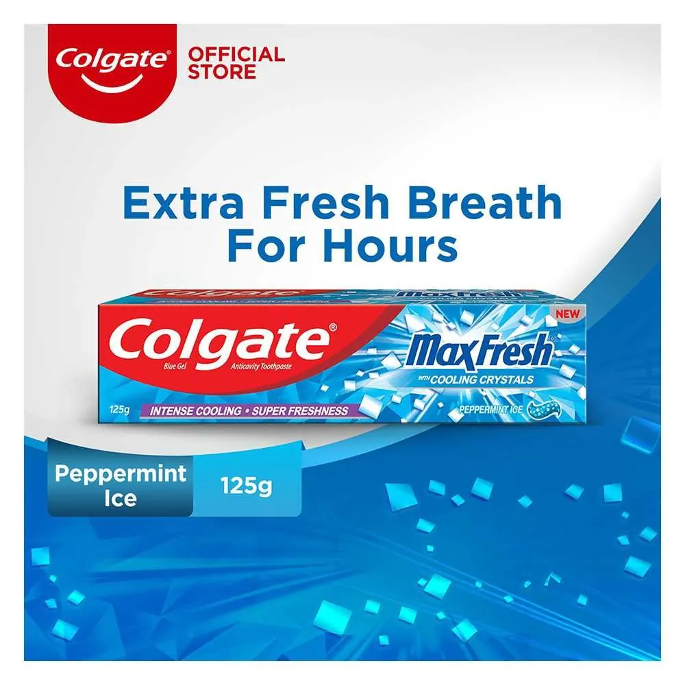 Colgate MaxFresh Peppermint Ice Toothpaste(کولگیٹ میکس فریش پیپرمنٹ آئس ٹوتھ پیسٹ) 125g