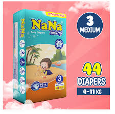 Nana Smarty Baby Diapers Medium Size 3 44pcs