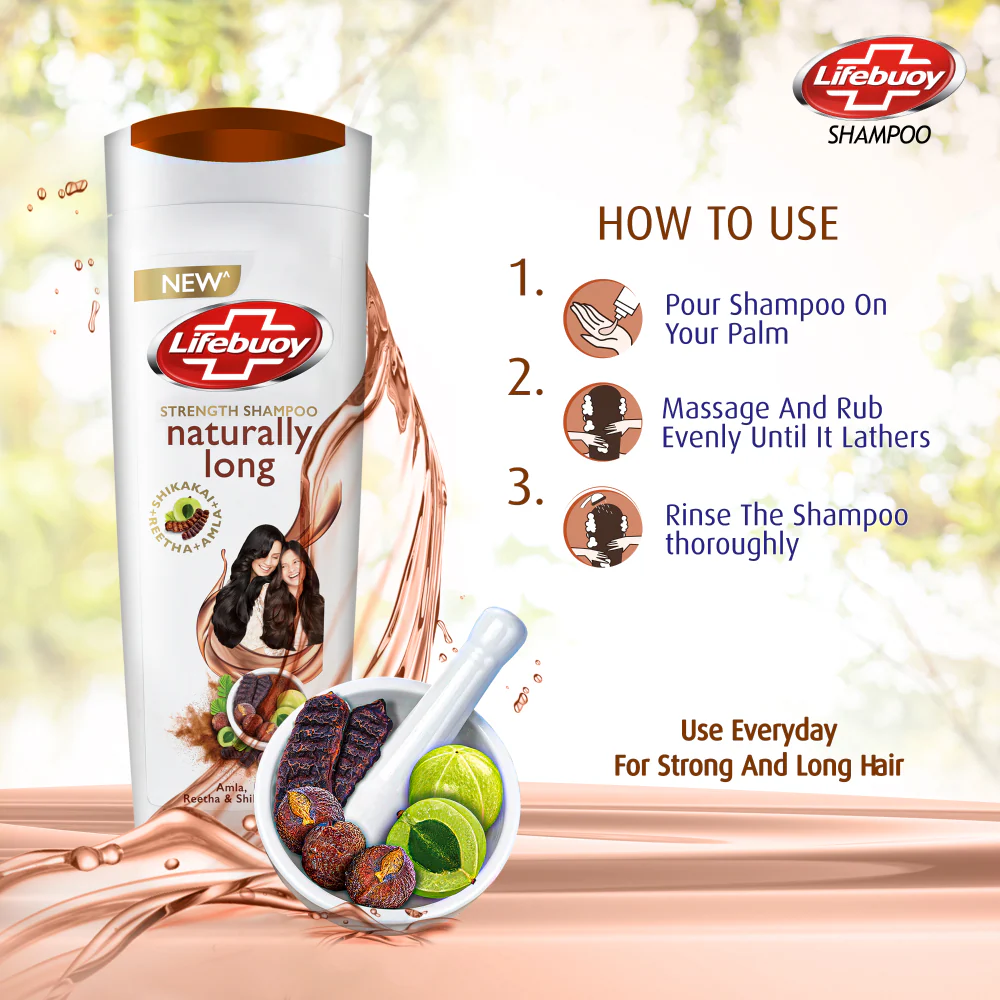 Lifebuoy Naturally Long Strength Shikakai Shampoo 370ml