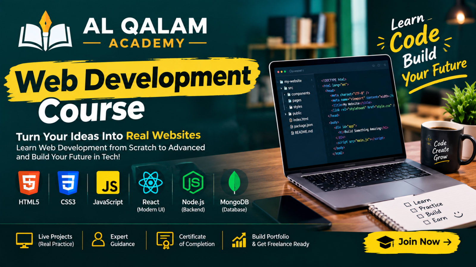 Web Development Course | Learn HTML, CSS, JavaScript, React & Node.js