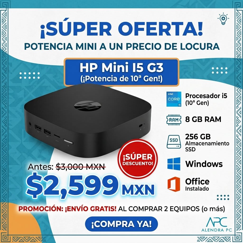 cpu mini  hp g3 Windows  i5 10ma gen