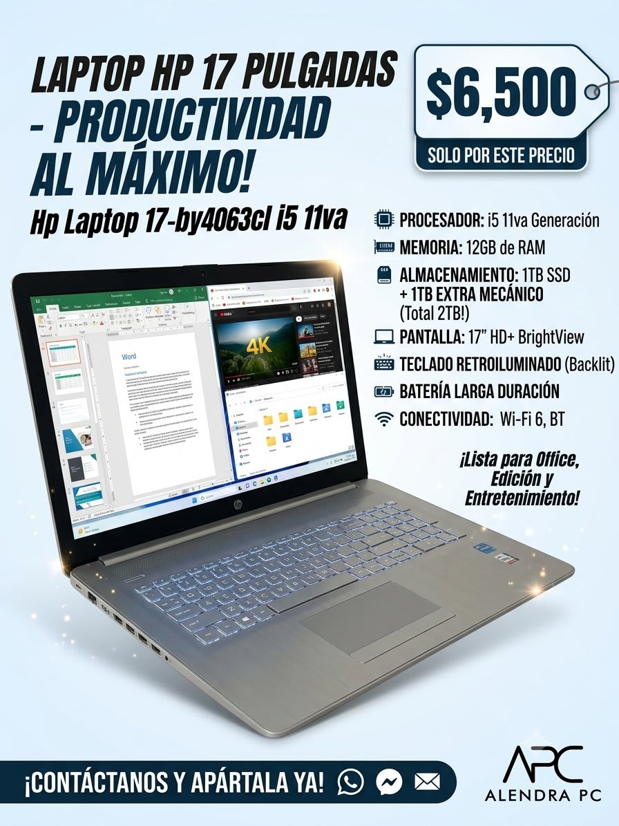 Hp laptop 17-by4063cl i5 11va