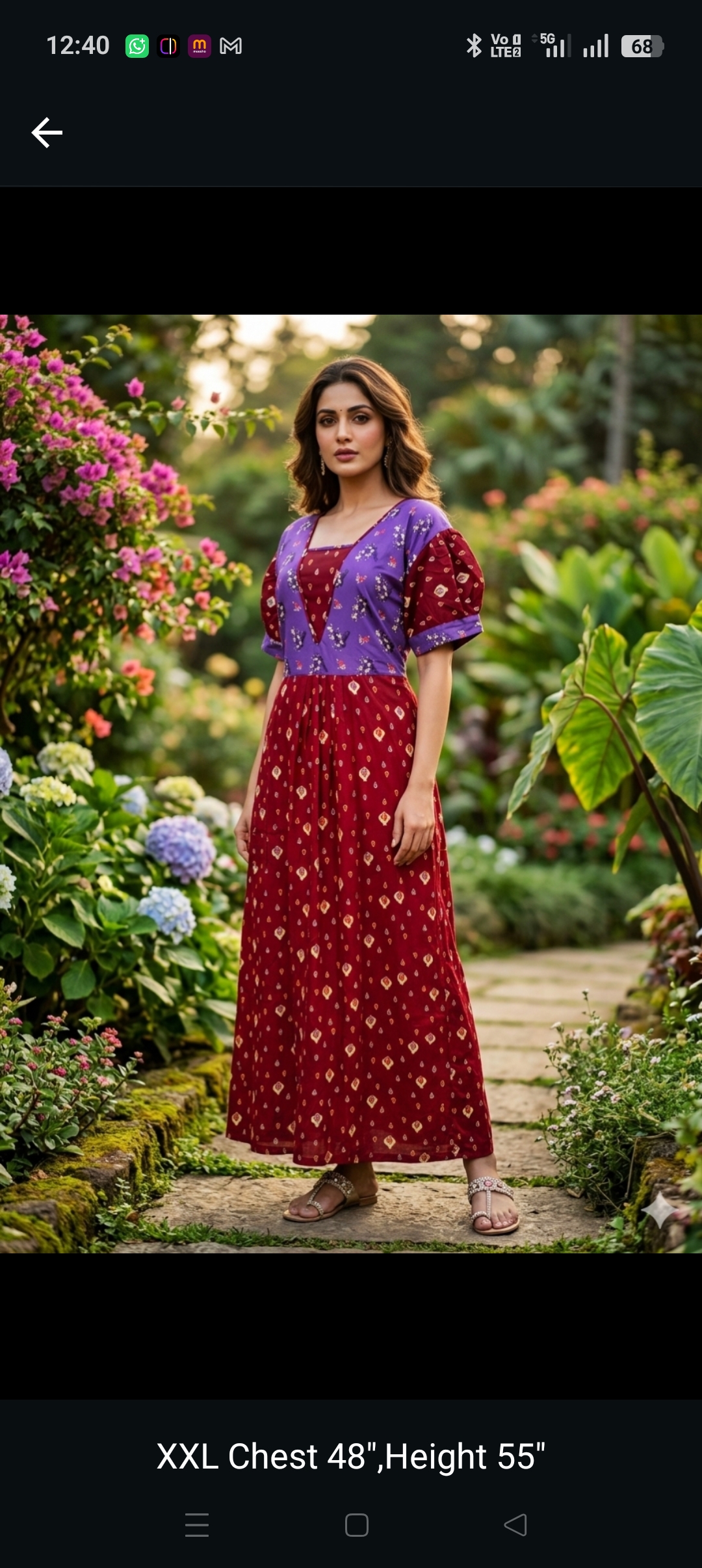 Frock nighty with buff sleeve and zip  9