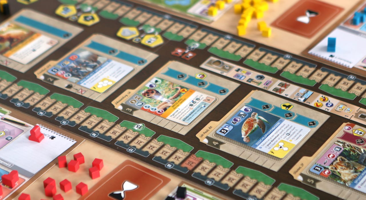 Board game collection featuring popular titles like Ark Nova