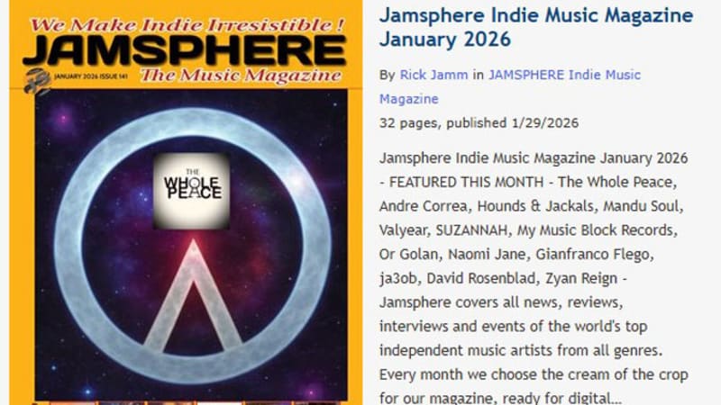 Jamsphere Indie Music Magazine January 2026