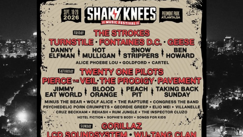 Shaky Knees 2026 Has The Strokes, Gorillaz, Pavement, Geese, & Much More