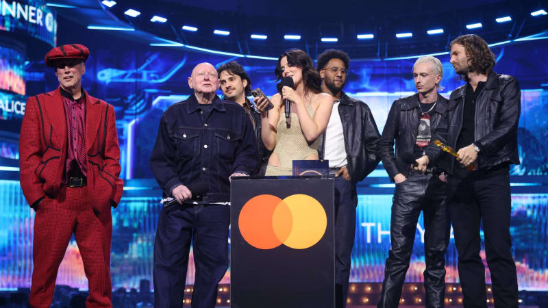 Watch Wolf Alice's Ellie Rowsell call for support for grassroots music venues in BRITs Best Group acceptance speech