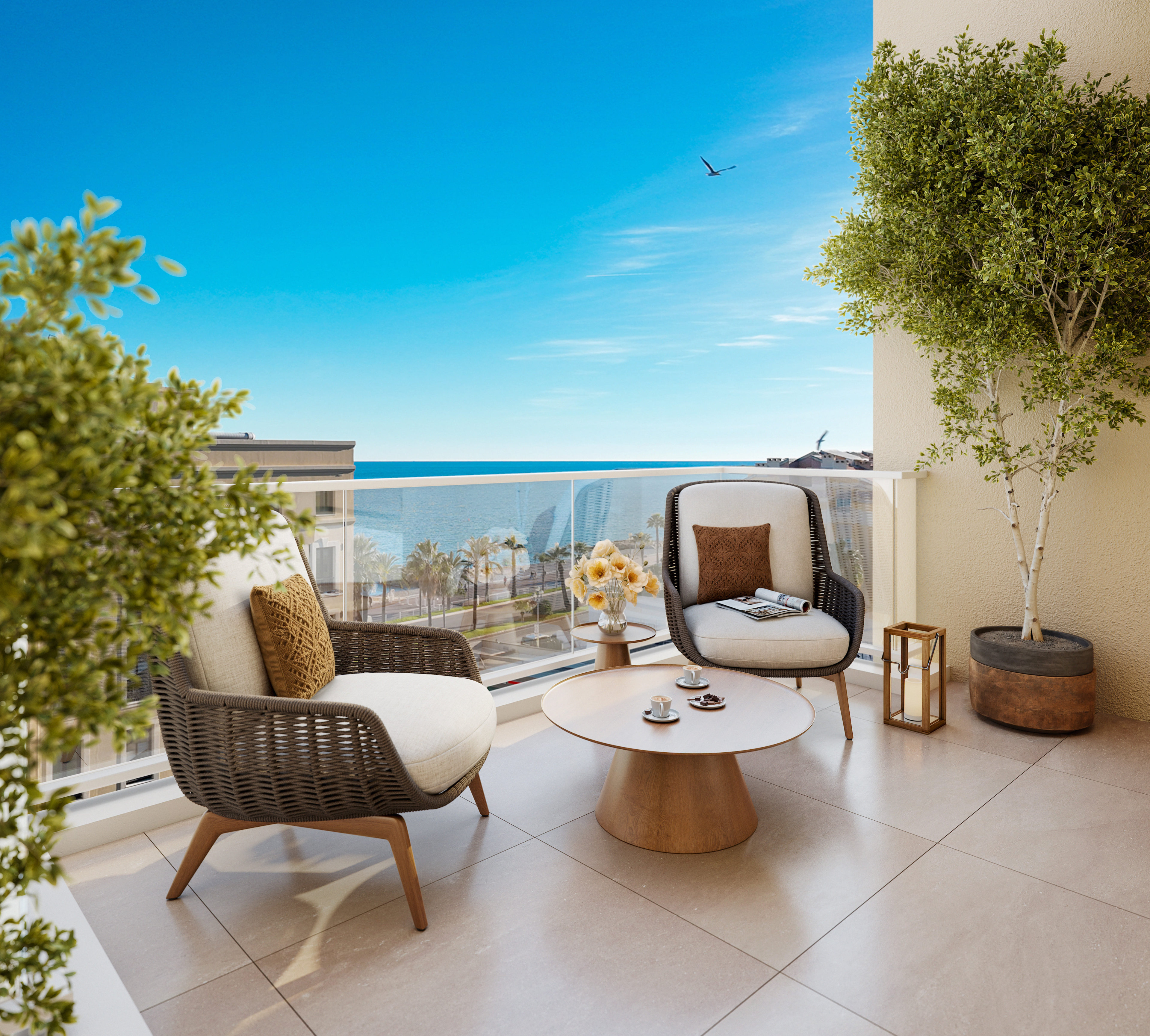 Nice – Californie - 3 bedroom Duplex - New Residence with Sea Glimpses