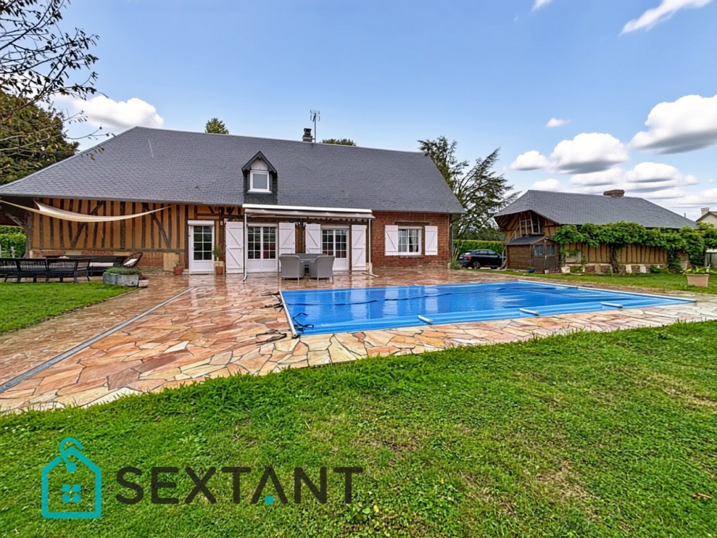 Maison normande avec piscine