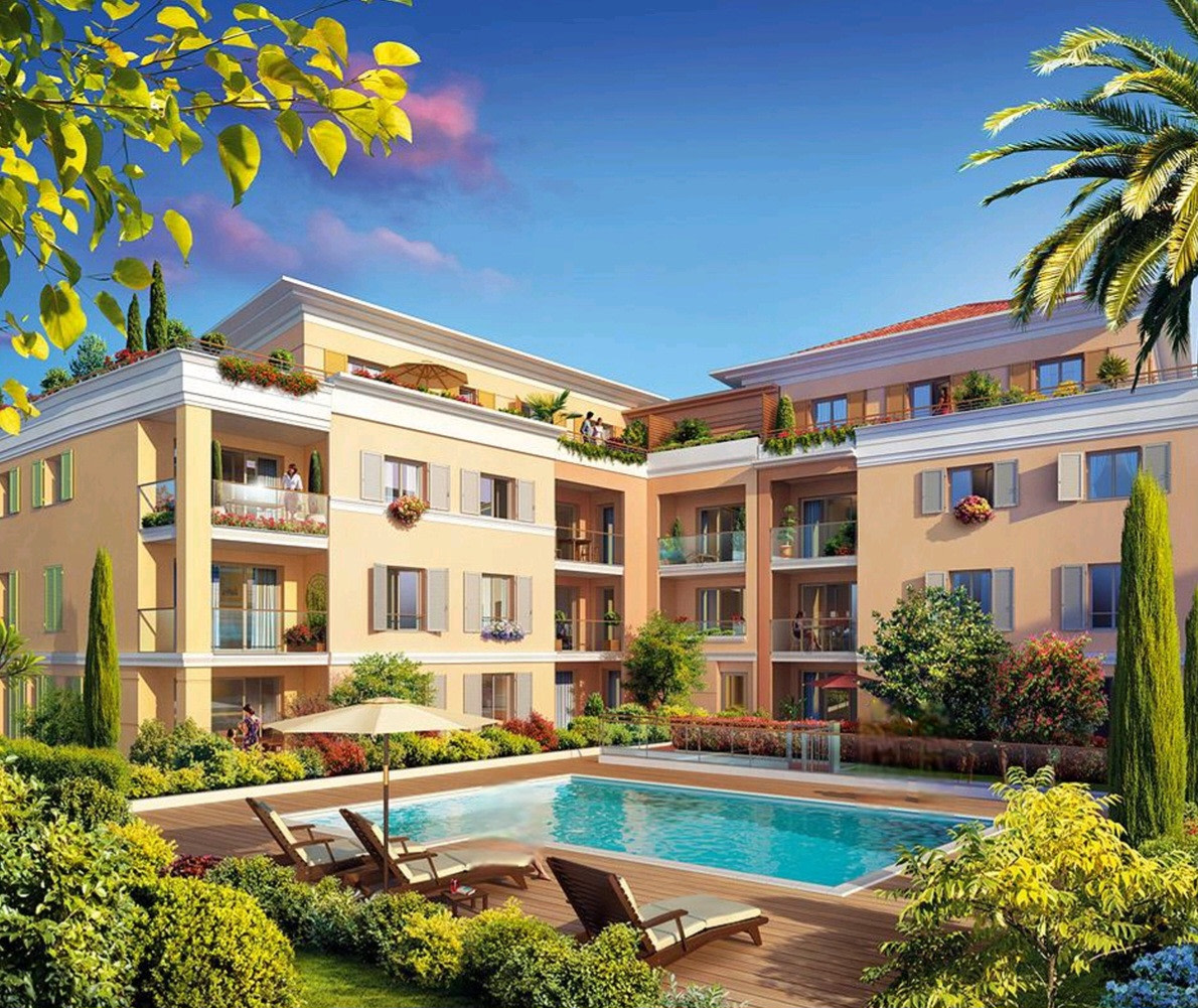 Cannes Palm Beach – 1-Bedroom Apartment with Private Garden – Residence with Swimming Pool