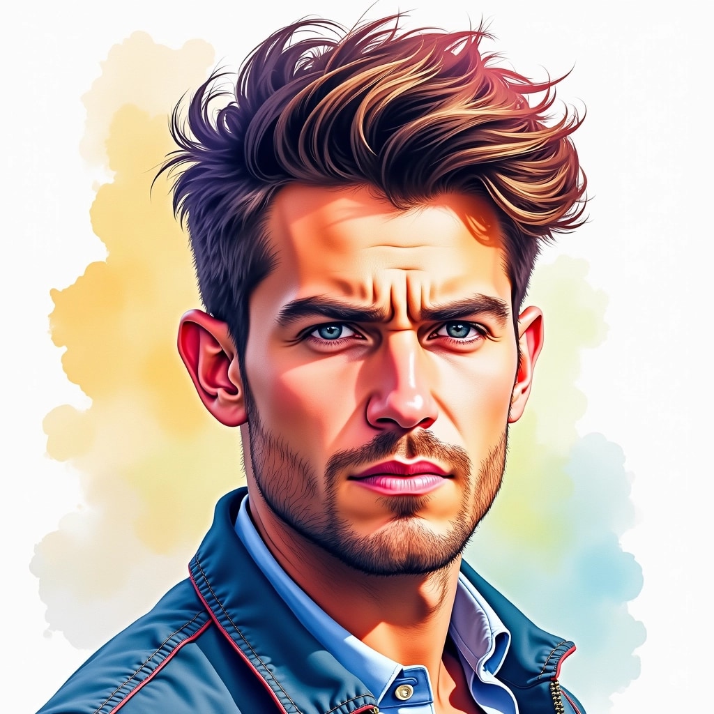 AI-generated vibrant illustrated portrait