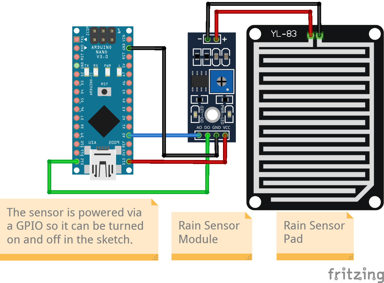 Nano Rain Sensor Fritzing