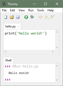 Thonny IDE Shell