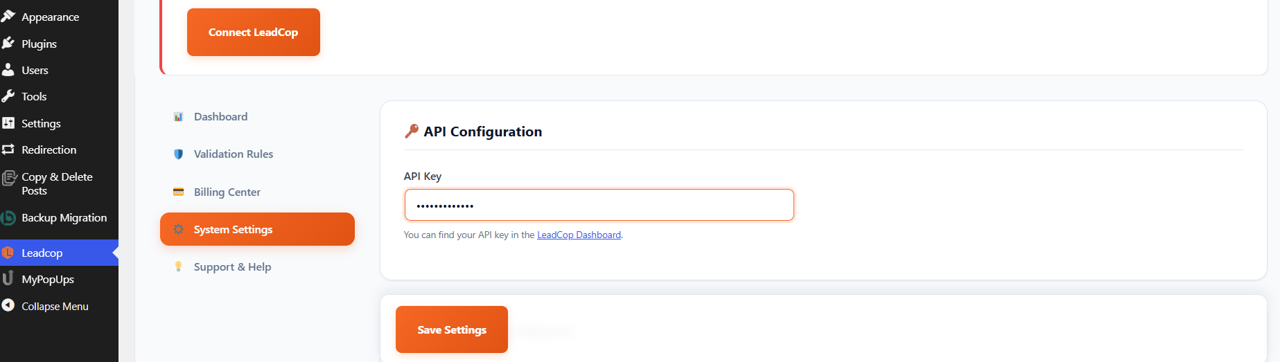 Plugin setting page