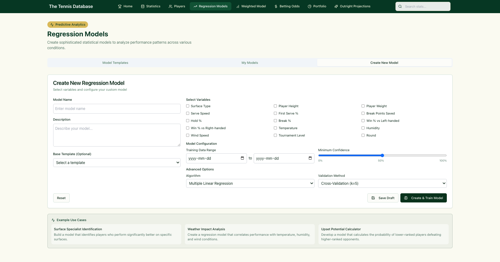 TENNIS PLAYER DATABASE intelligence overview