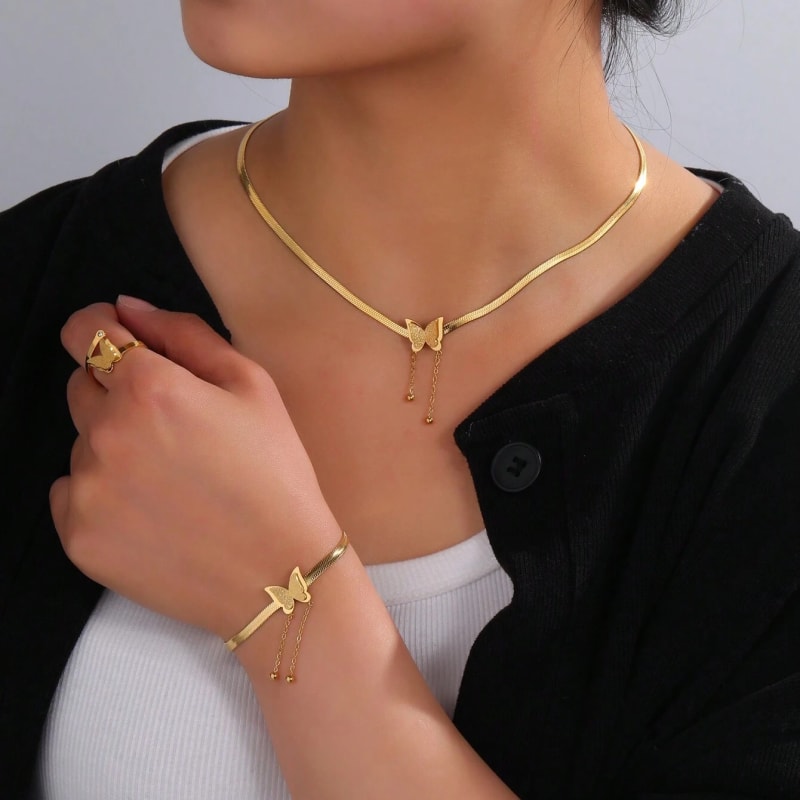 Complet collier  papillon