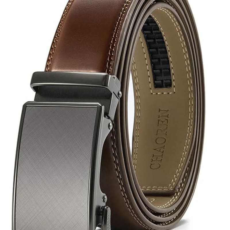 Ceinture cuire marron avec boucle noire